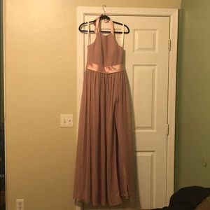 Dusty rose Azazie bridesmaid dress